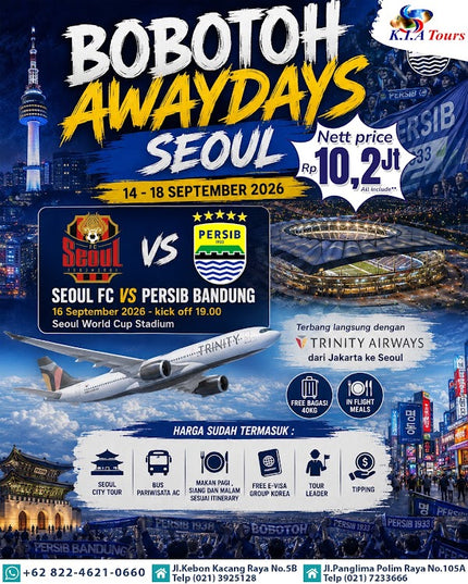 5D Bobotoh Awaysday Seoul dep 14 Sep 2026 by TW